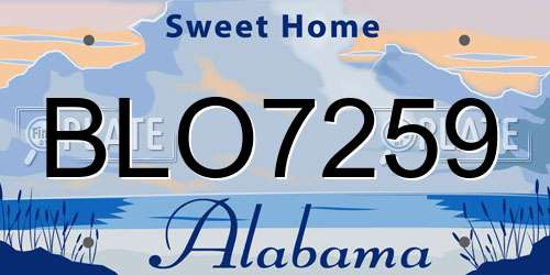 BLO7259 Alabama License Plate
