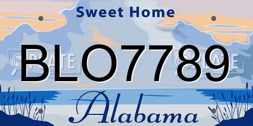 BLO7789 Alabama License Plate