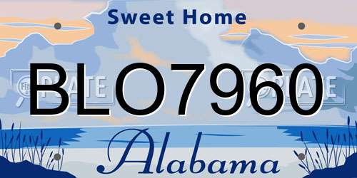 BLO7960 Alabama License Plate