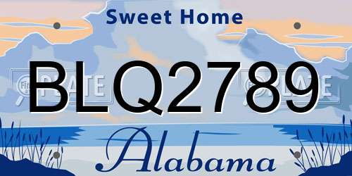 BLQ2789 Alabama License Plate