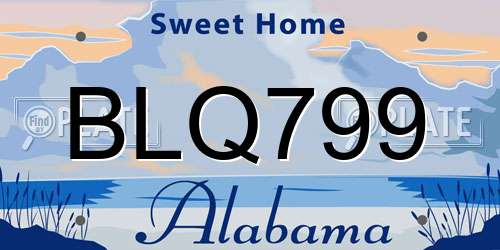 BLQ799 Alabama License Plate