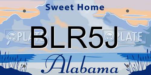 BLR5J Alabama License Plate