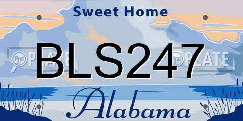 BLS247 Alabama License Plate