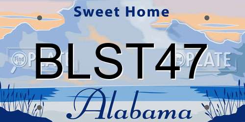 BLST47 Alabama License Plate