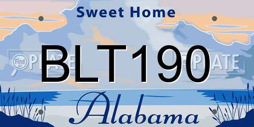 BLT190 Alabama License Plate
