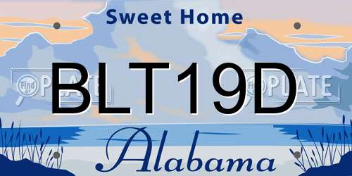 BLT19D Alabama License Plate