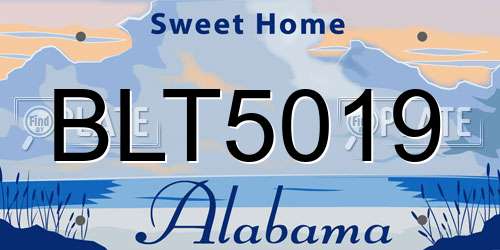 BLT5019 Alabama License Plate