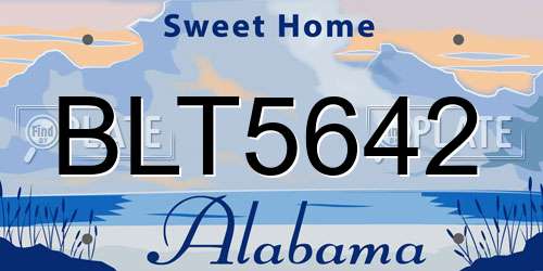 BLT5642 Alabama License Plate