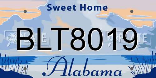 BLT8019 Alabama License Plate