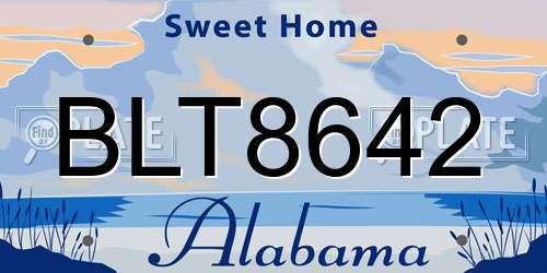 BLT8642 Alabama License Plate
