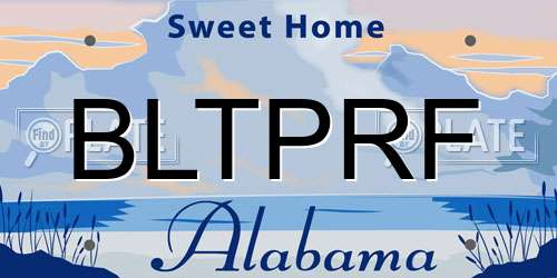 BLTPRF Alabama License Plate
