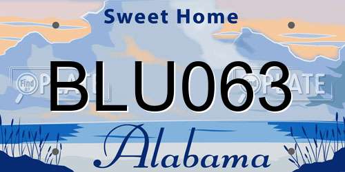 BLU063 Alabama License Plate