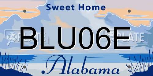 BLU06E Alabama License Plate