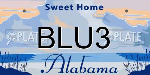 BLU3 Alabama License Plate