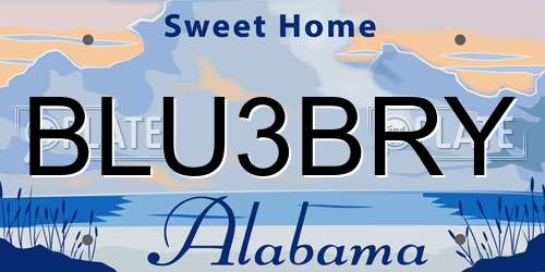 BLU3BRY Alabama License Plate