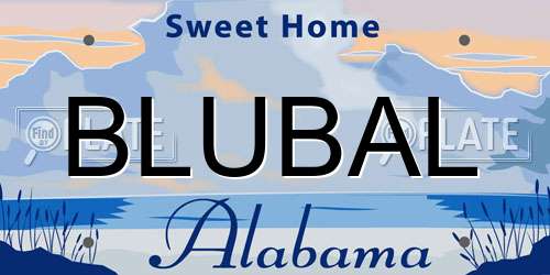 BLUBAL Alabama License Plate