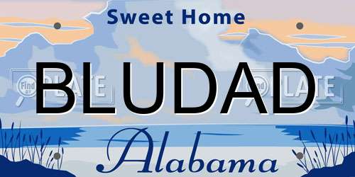BLUDAD Alabama License Plate