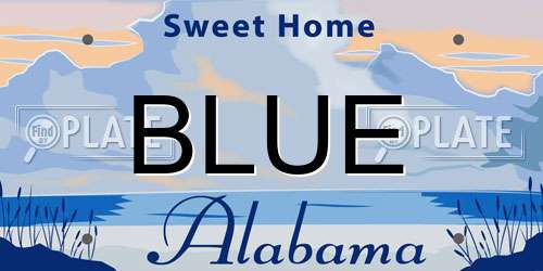 BLUE Alabama License Plate