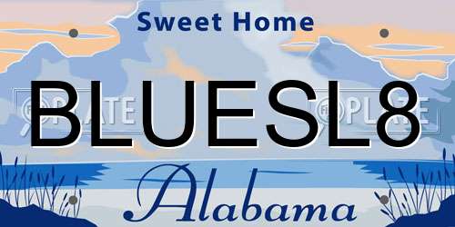 BLUESL8 Alabama License Plate