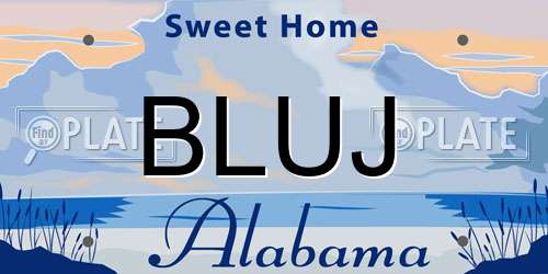 BLUJ Alabama License Plate