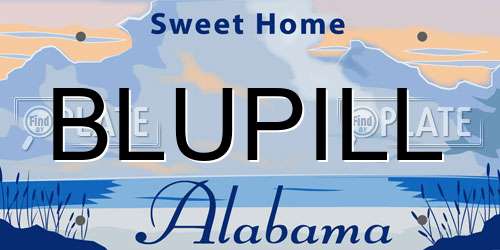 BLUPILL Alabama License Plate