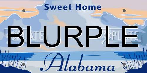 BLURPLE Alabama License Plate