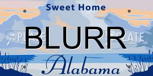 BLURR Alabama License Plate