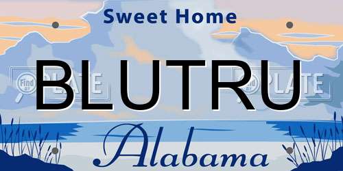 BLUTRU Alabama License Plate