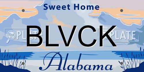 BLVCK Alabama License Plate