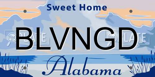 BLVNGD Alabama License Plate