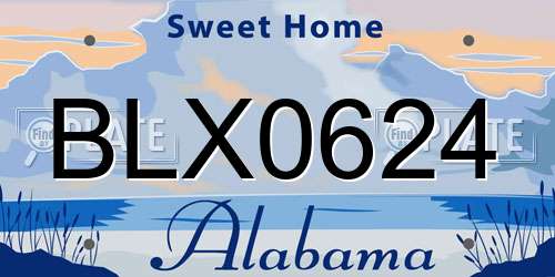BLX0624 Alabama License Plate