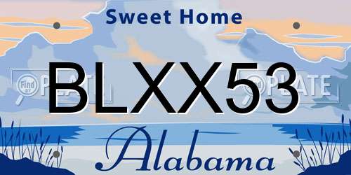 BLXX53 Alabama License Plate