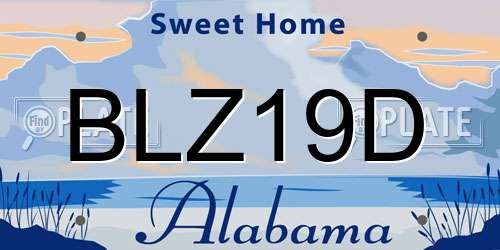 BLZ19D Alabama License Plate