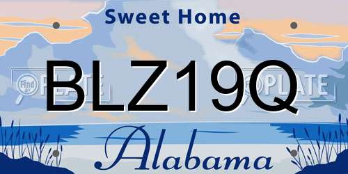BLZ19Q Alabama License Plate