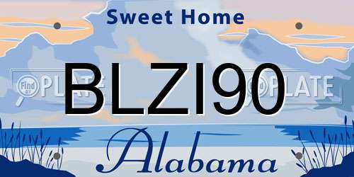 BLZI90 Alabama License Plate