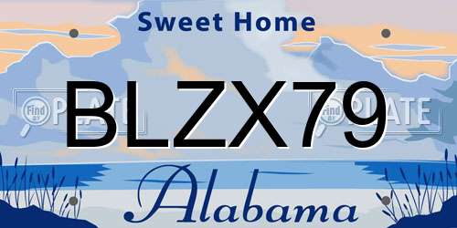 BLZX79 Alabama License Plate