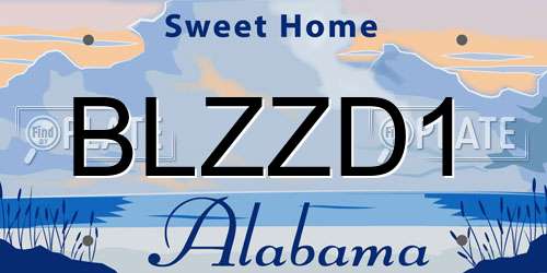 BLZZD1 Alabama License Plate