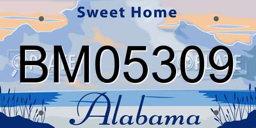 BM05309 Alabama License Plate