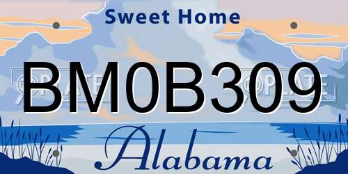 BM0B309 Alabama License Plate