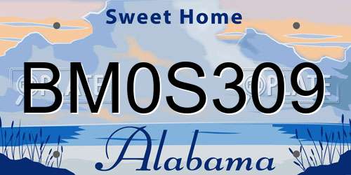 BM0S309 Alabama License Plate