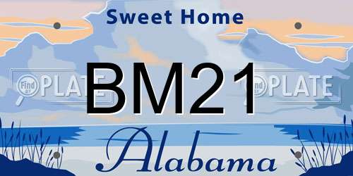 BM21 Alabama License Plate