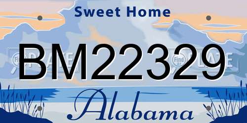 BM22329 Alabama License Plate