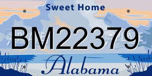 BM22379 Alabama License Plate