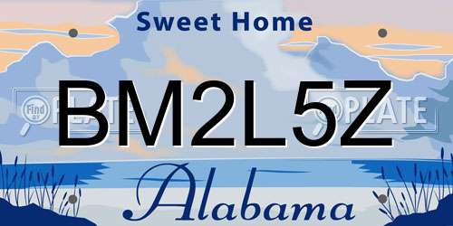 BM2L5Z Alabama License Plate
