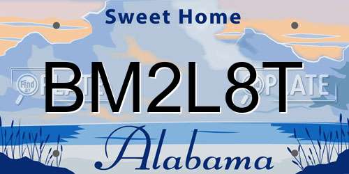 BM2L8T Alabama License Plate