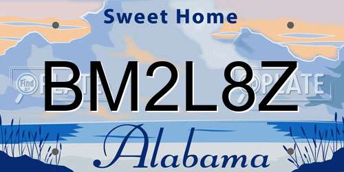 BM2L8Z Alabama License Plate