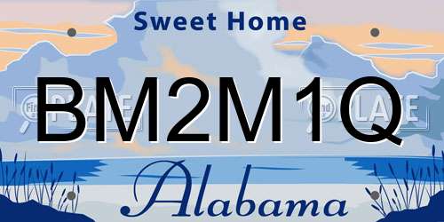 BM2M1Q Alabama License Plate