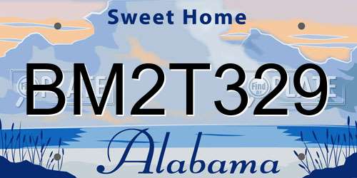 BM2T329 Alabama License Plate