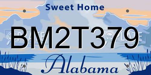 BM2T379 Alabama License Plate