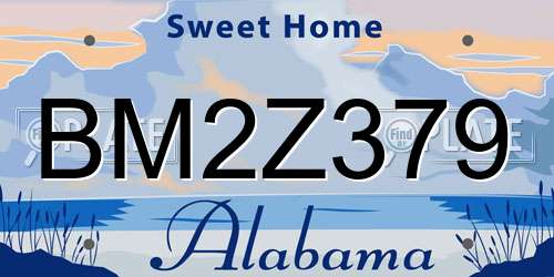 BM2Z379 Alabama License Plate